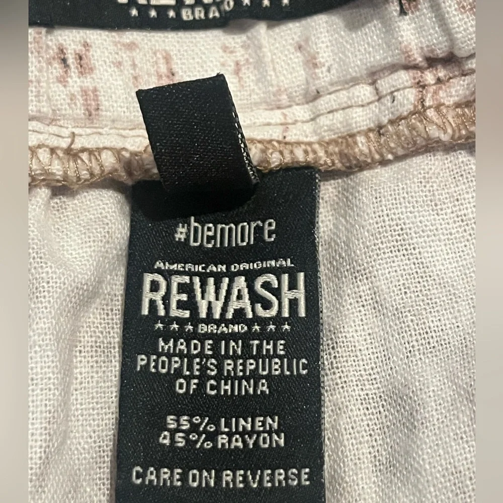 Rewash leopard print linen blend shorts